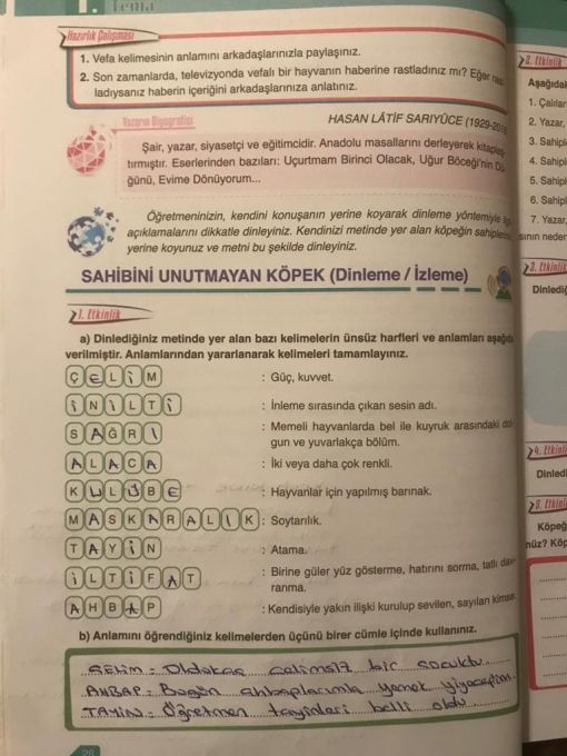 sahibini unutmayan köpek metni cevapları 6. sınıf ata yayıncılık sayfa 28